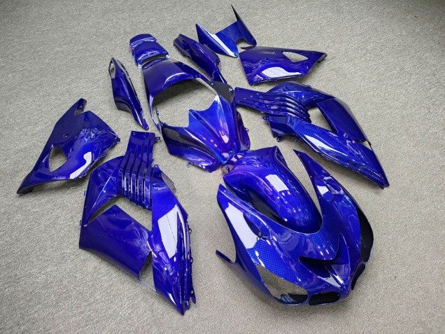 Purchase 2006-2011 Glossy Blue Carbon Fiber Style Kawasaki ZX14R ZZR1400 Motorcycle Fairings UK