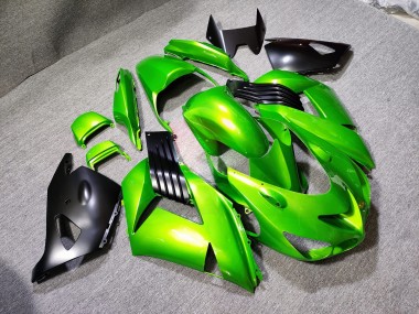 Purchase 2006-2011 Glossy Green & Matte Black Kawasaki ZX14R ZZR1400 Motorcycle Fairings UK