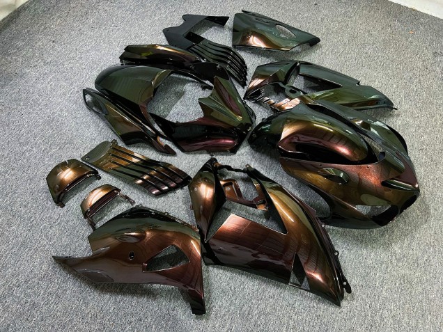 Purchase 2006-2011 Glossy Green Chameleon Kawasaki ZX14R ZZR1400 Motorcycle Fairings UK