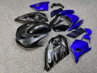 Purchase 2006-2011 Matte Black Blue Silver Flame Kawasaki ZX14R ZZR1400 Motorcycle Fairings UK