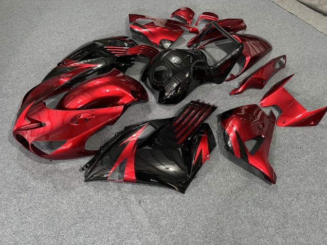 Purchase 2006-2011 Glossy Red Black Kawasaki ZX14R ZZR1400 Motorcycle Fairings UK