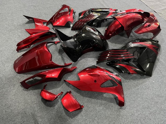 Purchase 2006-2011 Glossy Red Black Kawasaki ZX14R ZZR1400 Motorcycle Fairings UK