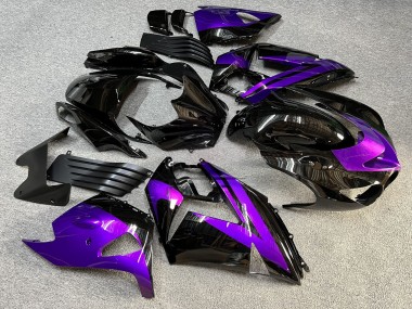 Purchase 2006-2011 Glossy Black & Purple Kawasaki ZX14R ZZR1400 Motorcycle Fairings UK