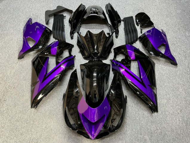Purchase 2006-2011 Glossy Black & Purple Kawasaki ZX14R ZZR1400 Motorcycle Fairings UK