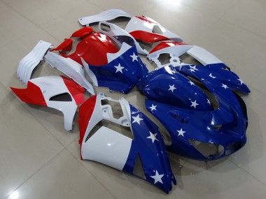 Purchase 2006-2011 Glossy Blue White Red Kawasaki ZX14R ZZR1400 Motorcycle Fairings UK