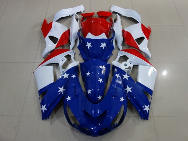 Purchase 2006-2011 Glossy Blue White Red Kawasaki ZX14R ZZR1400 Motorcycle Fairings UK