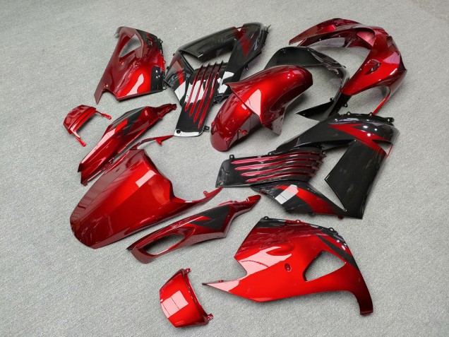 Purchase 2006-2011 Glossy Candy Red & Black Kawasaki ZX14R ZZR1400 Motorcycle Fairings UK