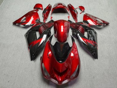 Purchase 2006-2011 Glossy Candy Red & Black Kawasaki ZX14R ZZR1400 Motorcycle Fairings UK