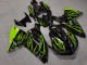 Purchase 2006-2011 Glossy Black Light Green Flame Kawasaki ZX14R ZZR1400 Motorcycle Fairings UK