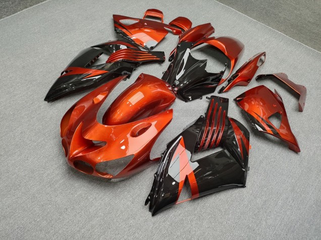 Purchase 2006-2011 Glossy Burnt Orange Black Kawasaki ZX14R ZZR1400 Motorcycle Fairings UK