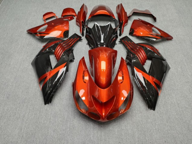 Purchase 2006-2011 Glossy Burnt Orange Black Kawasaki ZX14R ZZR1400 Motorcycle Fairings UK