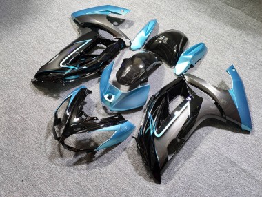 Purchase 2012-2016 Glossy Black Teal Kawasaki Ninja 650 EX650 Motorcycle Fairings UK