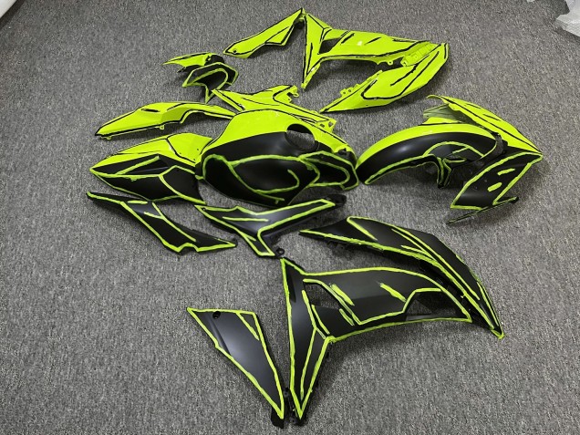 Purchase 2017-2019 Matte Black & High Vis Yellow Split Kawasaki Ninja 650 EX650 Motorcycle Fairings UK