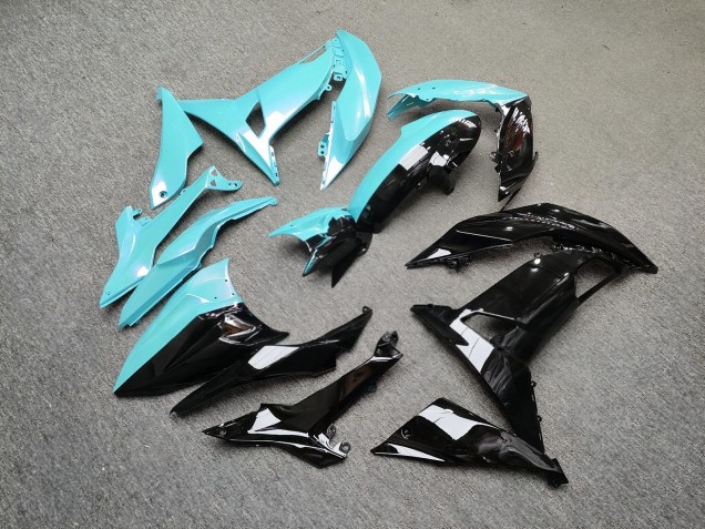 Purchase 2017-2019 Glossy Black Light Blue Split Kawasaki Ninja 650 EX650 Motorcycle Fairings UK