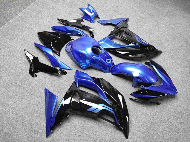 Purchase 2017-2019 Glossy Black & Electric Blue Kawasaki Ninja 650 EX650 Motorcycle Fairings UK
