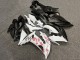 Purchase 2017-2019 Matte Black & White with Pink Cherry Blossom Split Kawasaki Ninja 650 EX650 Motorcycle Fairings UK