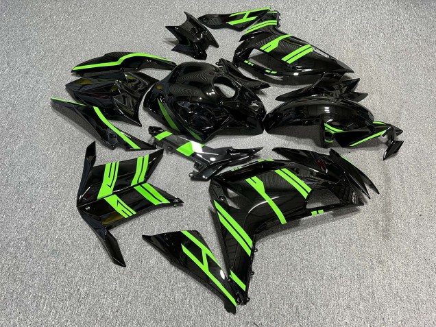 Purchase 2020-2026 Glossy Black & Green Kawasaki Ninja 650 EX650 Motorcycle Fairings UK