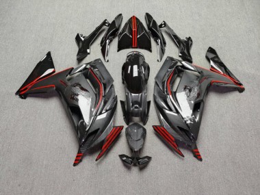 Purchase 2020-2026 Glossy Black & Red with Carbon Fiber Style Kawasaki Ninja 650 EX650 Motorcycle Fairings UK