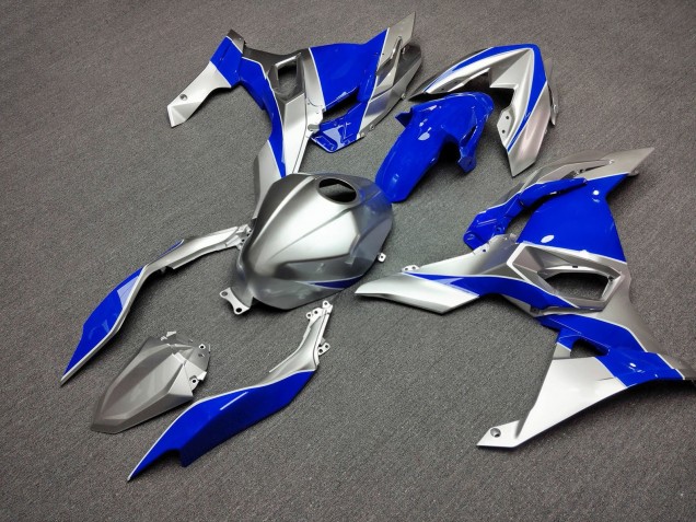Purchase 2024-2026 Glossy Blue with Silver Kawasaki Ninja 500 EX500 Motorcycle Fairings UK