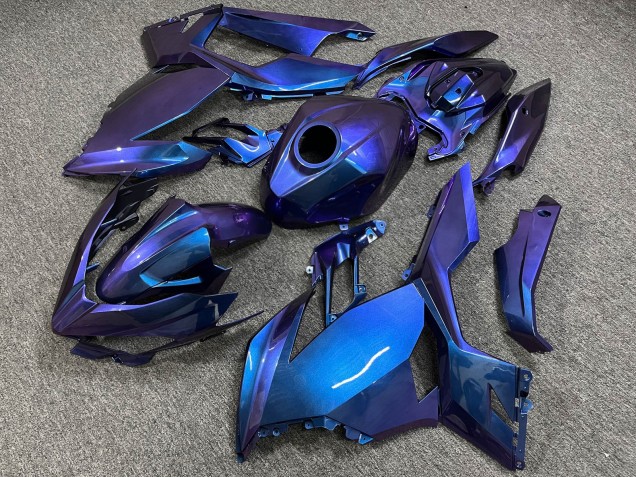 Purchase 2018-2024 Glossy Blue Chameleon Kawasaki Ninja 400 EX400 Motorcycle Fairings UK