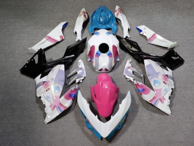 Purchase 2018-2024 Glossy White Pink Anime Kawasaki Ninja 400 EX400 Motorcycle Fairings UK