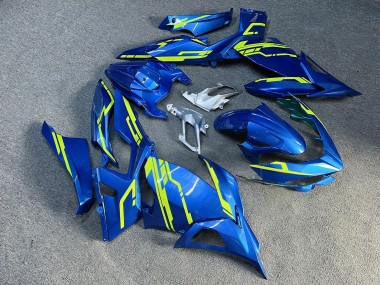 Purchase 2018-2024 Glossy Blue High Vis Yellow Kawasaki Ninja 400 EX400 Motorcycle Fairings UK