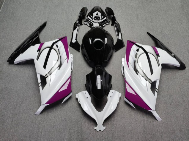 Purchase 2013-2017 Glossy Black & White with Pink Kawasaki Ninja 300 EX300 Motorcycle Fairings UK
