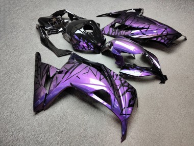 Purchase 2013-2017 Glossy Purple Blue Iridescent Black Shattered Kawasaki Ninja 300 EX300 Motorcycle Fairings UK