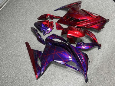 Purchase 2013-2017 Glossy Red Purple Kawasaki Ninja 300 EX300 Motorcycle Fairings UK