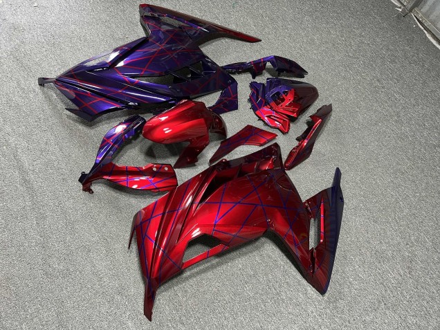 Purchase 2013-2017 Glossy Red Purple Kawasaki Ninja 300 EX300 Motorcycle Fairings UK