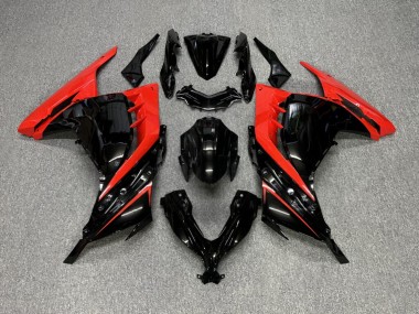 Purchase 2013-2017 Glossy Black Red Kawasaki Ninja 300 EX300 Motorcycle Fairings UK
