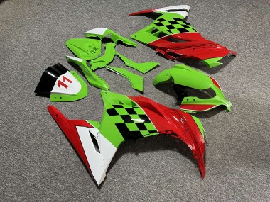 Purchase 2013-2017 Glossy Light Green & Red with Black & White Kawasaki Ninja 300 EX300 Motorcycle Fairings UK