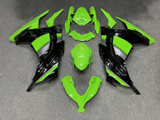Purchase 2013-2017 Glossy Light Green Black Silver White Kawasaki Ninja 300 EX300 Motorcycle Fairings UK