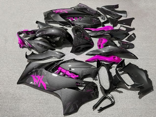 Purchase 2021-2025 Glossy Carbon Fiber Style with Pink Suzuki GSXR 1300 Hayabusa Motorcycle Fairings UK