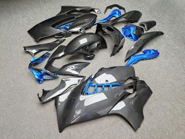 Purchase 2021-2025 Glossy Carbon Fiber Style with Blue Suzuki GSXR 1300 Hayabusa Motorcycle Fairings UK