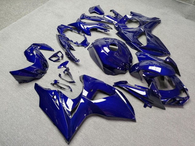 Purchase 2009-2016 Glossy Blue Carbon Fiber Style Suzuki GSXR 1000 Motorcycle Fairings UK