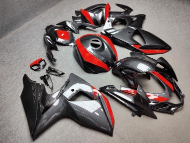 Purchase 2009-2016 Glossy Carbon Fiber Style with Red Suzuki GSXR 1000 Motorcycle Fairings UK