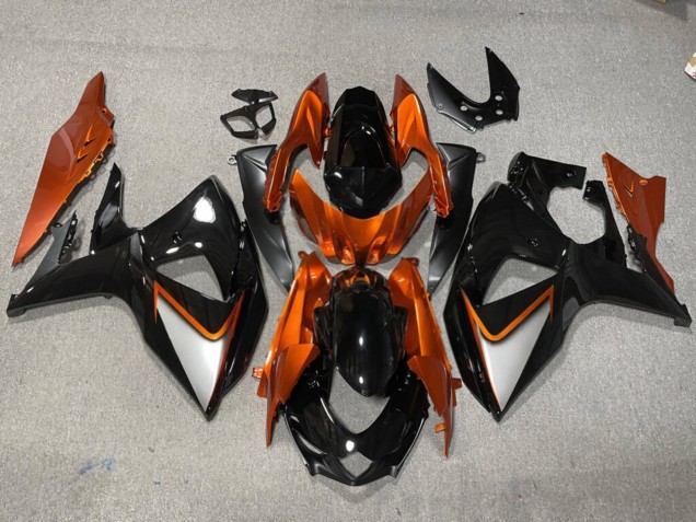 Purchase 2009-2016 Glossy Black Burnt Orange Suzuki GSXR 1000 Motorcycle Fairings UK