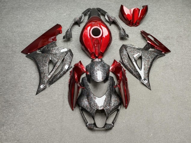 Purchase 2017-2025 Glossy Forged Carbon Fiber Style Candy Red Suzuki GSXR 1000 Motorcycle Fairings UK