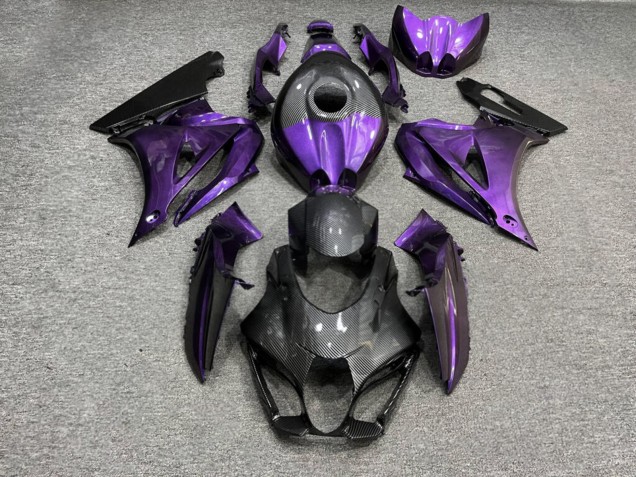 Purchase 2017-2025 Glossy Deep Purple Carbon Fiber Style Suzuki GSXR 1000 Motorcycle Fairings UK