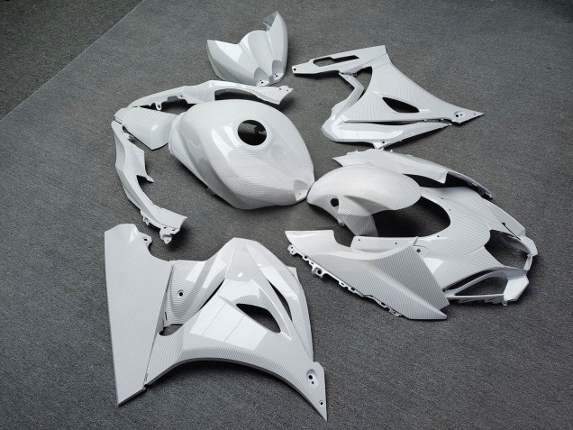 Purchase 2017-2025 Glossy White Carbon Fiber Style Suzuki GSXR 1000 Motorcycle Fairings UK