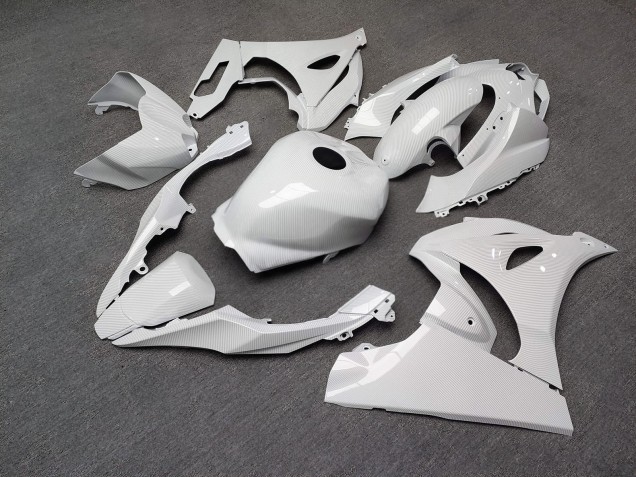 Purchase 2017-2025 Glossy White Carbon Fiber Style Suzuki GSXR 1000 Motorcycle Fairings UK