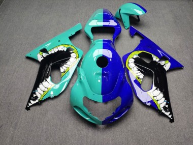 Purchase 2001-2003 Glossy Teal Blue Monster Split Suzuki GSXR 600/GSXR 750 Motorcycle Fairings UK