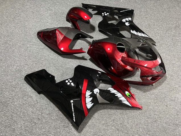 Purchase 2004-2005 Glossy Red & Grey with Black Shark Split Suzuki GSXR 600/GSXR 750 Motorcycle Fairings UK