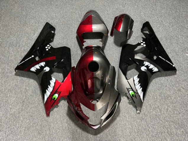 Purchase 2004-2005 Glossy Red & Grey with Black Shark Split Suzuki GSXR 600/GSXR 750 Motorcycle Fairings UK