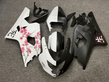 Purchase 2004-2005 Matte Black & White with Pink Cherry Blossom Split Suzuki GSXR 600/GSXR 750 Motorcycle Fairings UK