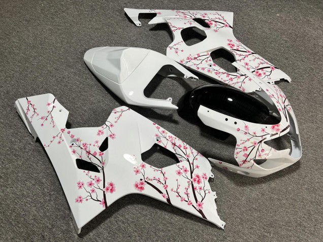 Purchase 2004-2005 Glossy White with Pink Cherry Blossom Suzuki GSXR 600/GSXR 750 Motorcycle Fairings UK