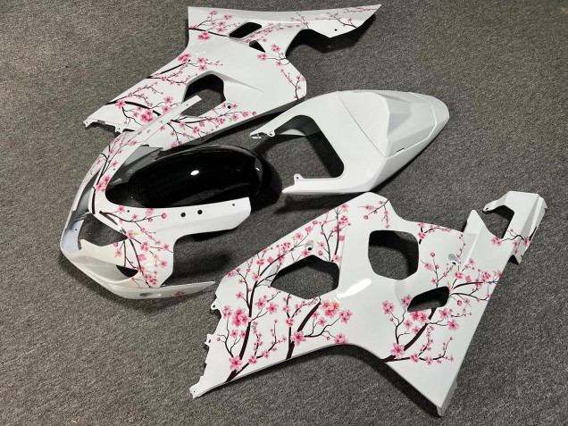 Purchase 2004-2005 Glossy White with Pink Cherry Blossom Suzuki GSXR 600/GSXR 750 Motorcycle Fairings UK