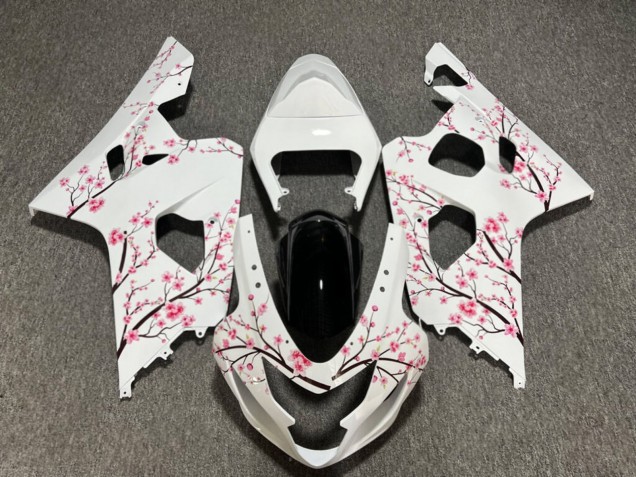 Purchase 2004-2005 Glossy White with Pink Cherry Blossom Suzuki GSXR 600/GSXR 750 Motorcycle Fairings UK