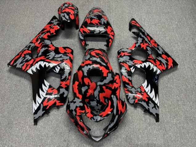 Purchase 2004-2005 Red Camo Shark Suzuki GSXR 600/GSXR 750 Motorcycle Fairings UK
